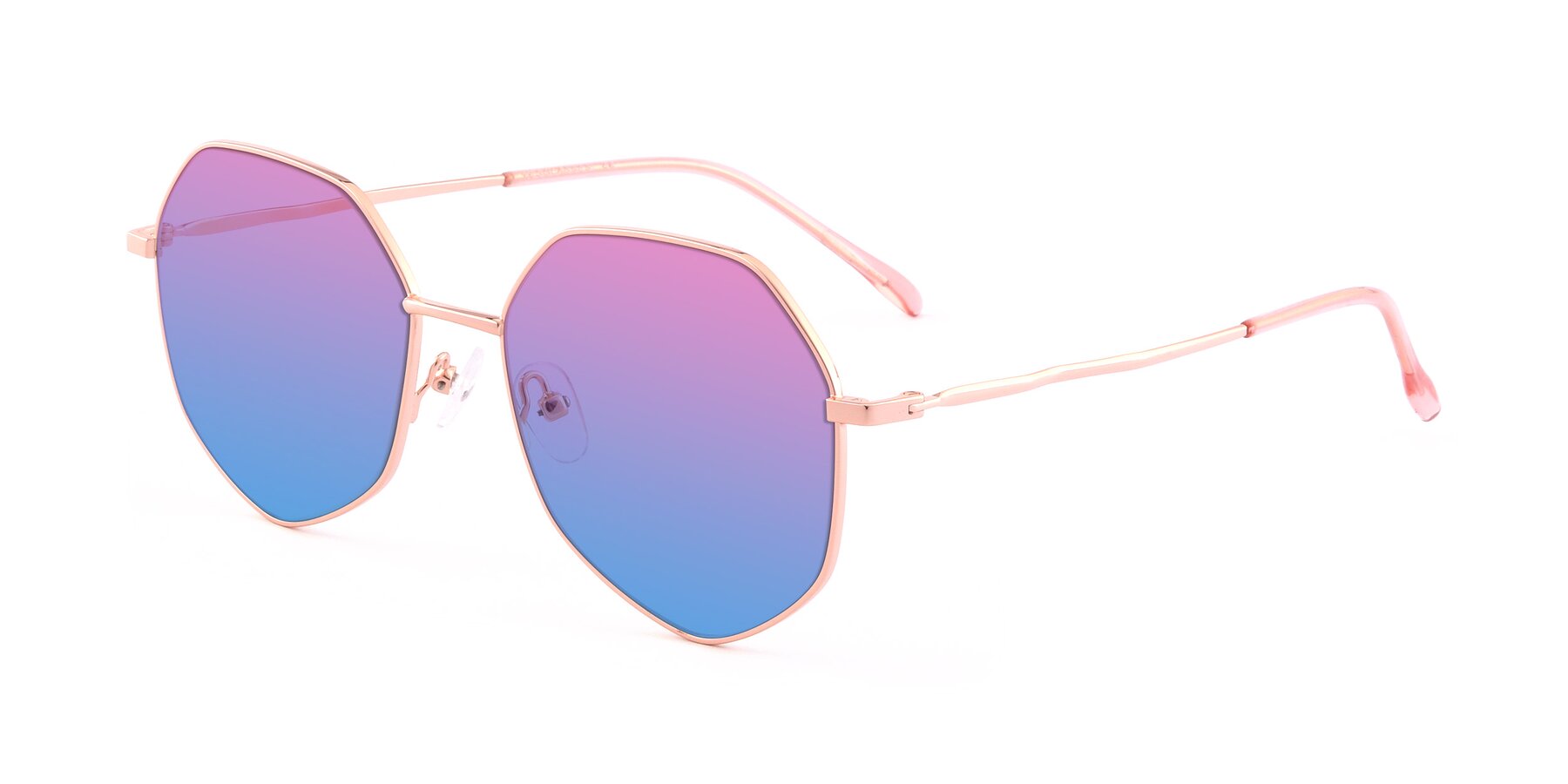 Angle of Sunshine in Rose Gold with Pink / Blue Gradient Lenses