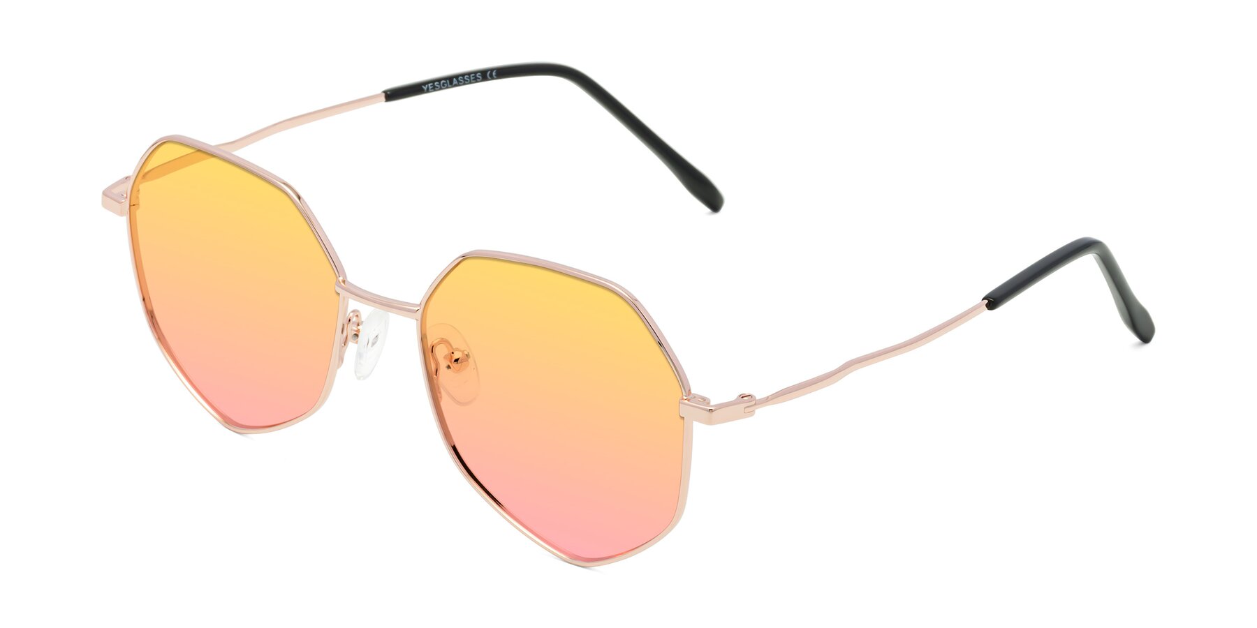 Angle of Sunshine in Rose Gold with Yellow / Pink Gradient Lenses