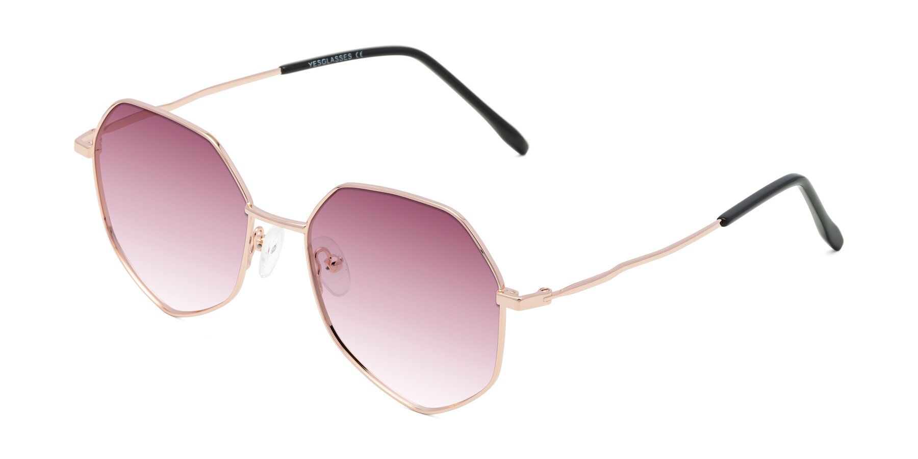 Angle of Sunshine in Rose Gold with Wine Gradient Lenses