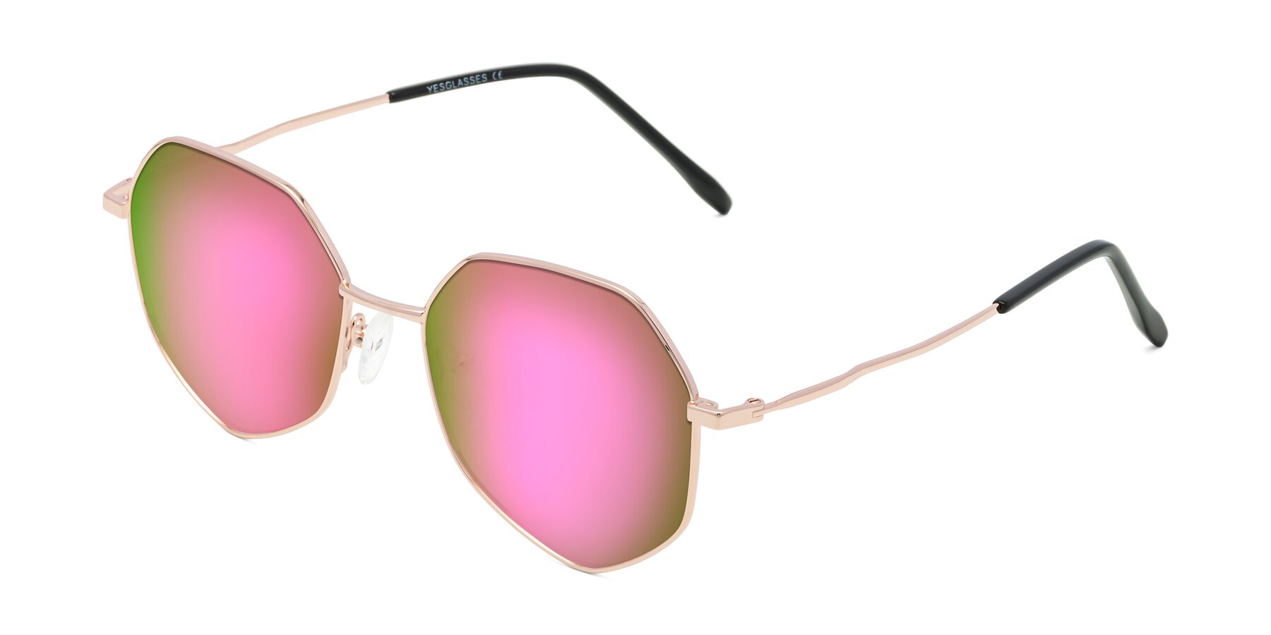 Angle of Sunshine in Rose Gold with Pink Mirrored Lenses