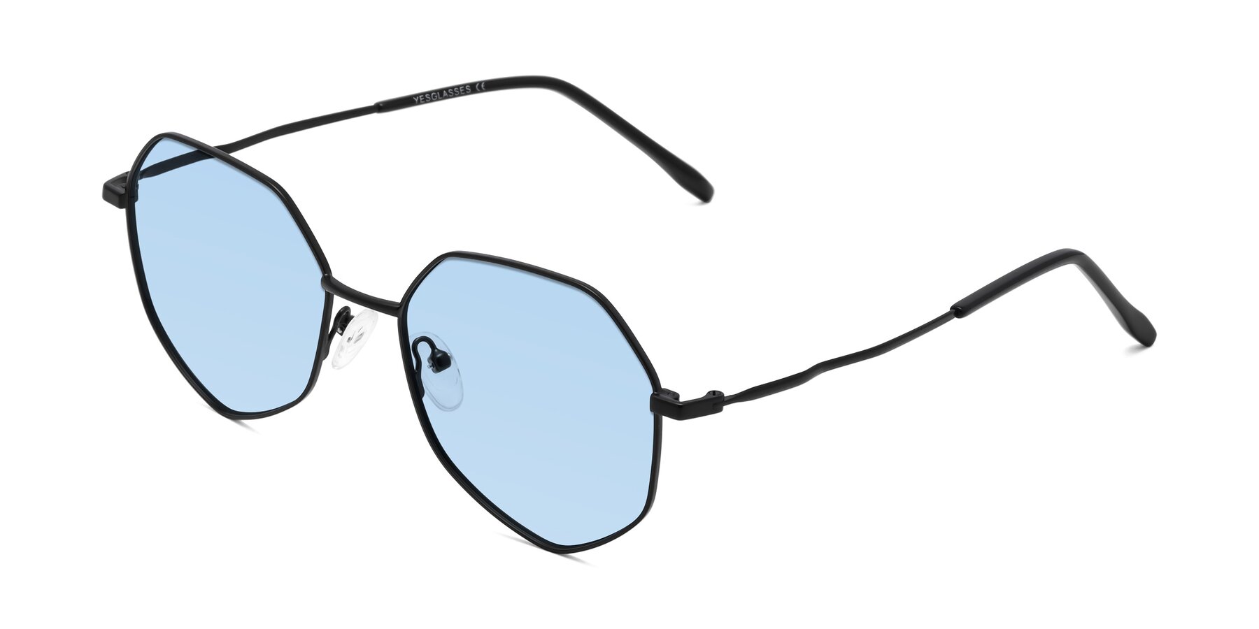 Angle of Sunshine in Black with Light Blue Tinted Lenses