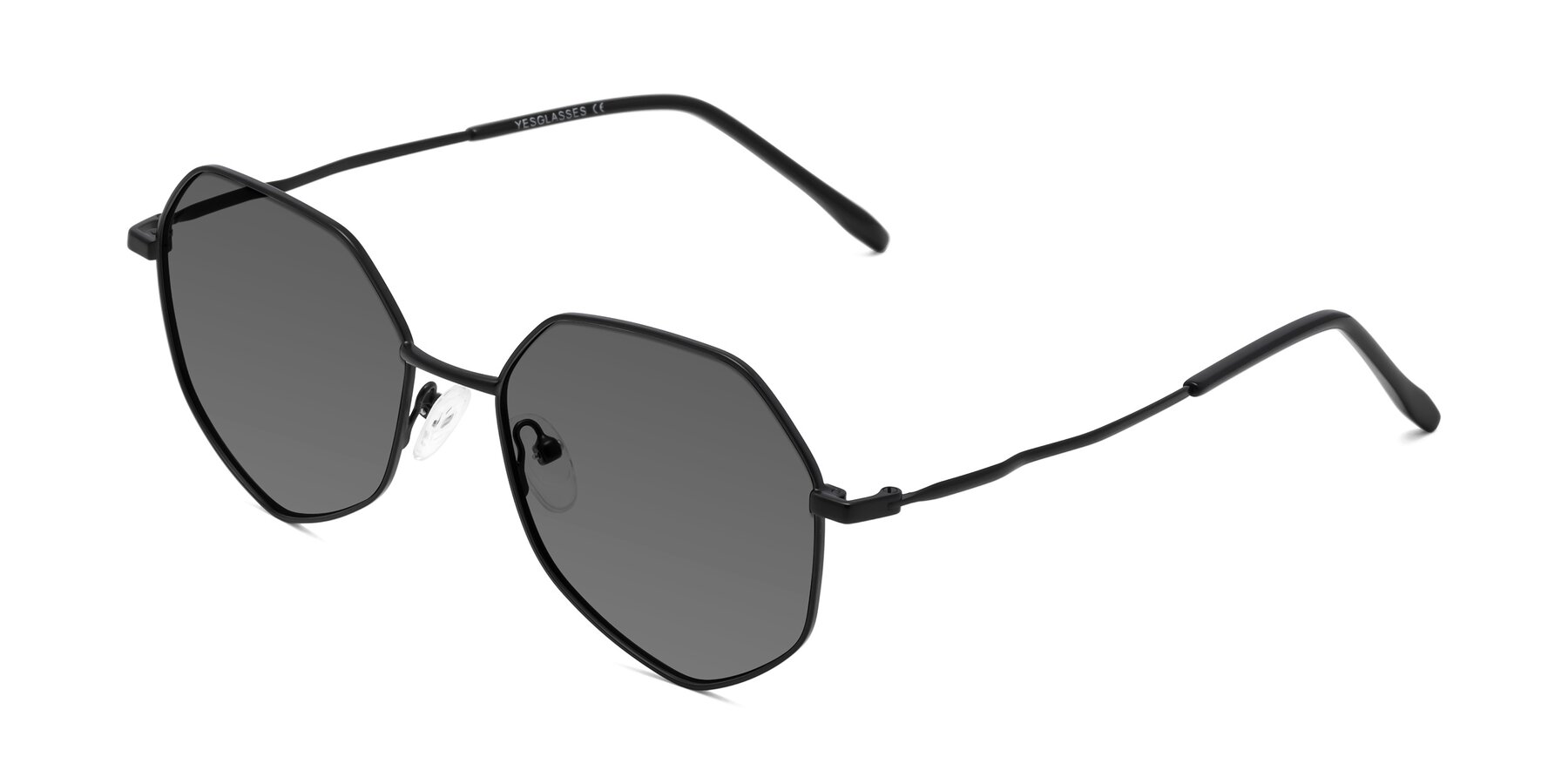 Angle of Sunshine in Black with Medium Gray Tinted Lenses