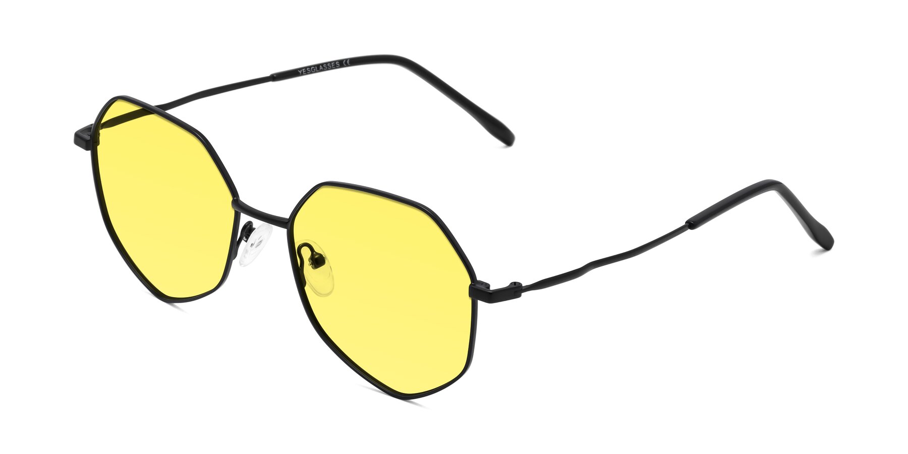 Angle of Sunshine in Black with Medium Yellow Tinted Lenses