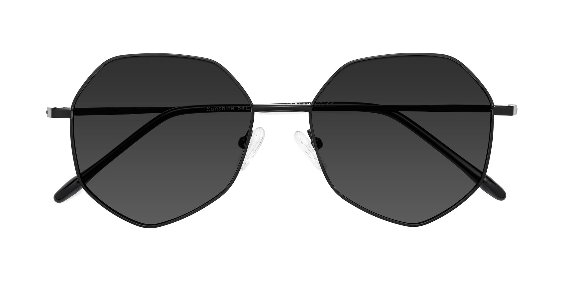 Folded Front of Sunshine in Black with Gray Tinted Lenses