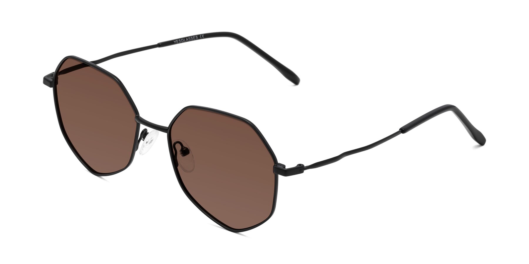 Angle of Sunshine in Black with Brown Tinted Lenses