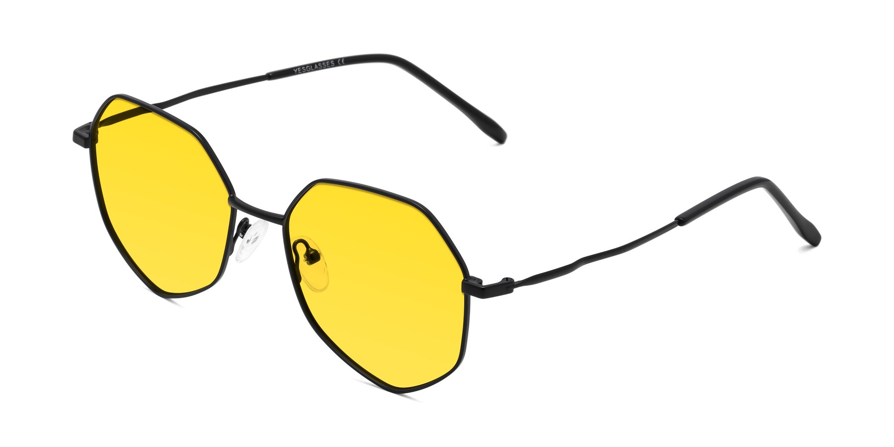 Angle of Sunshine in Black with Yellow Tinted Lenses