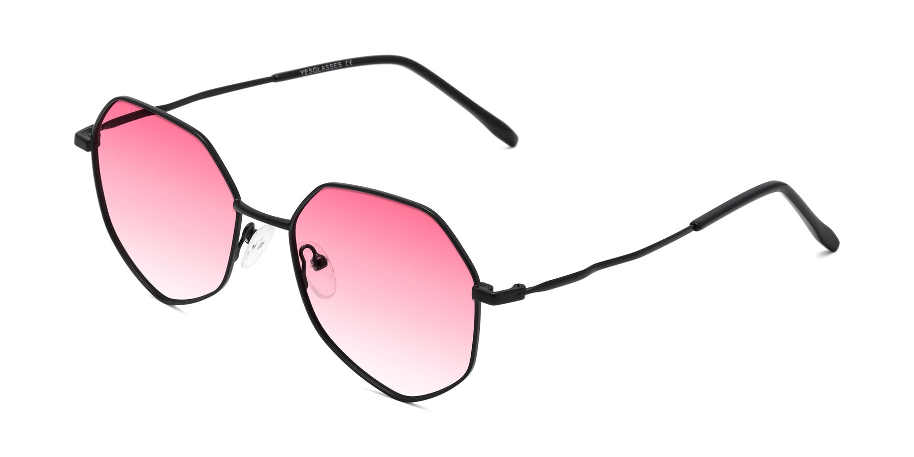 Angle of Sunshine in Black with Pink Gradient Lenses