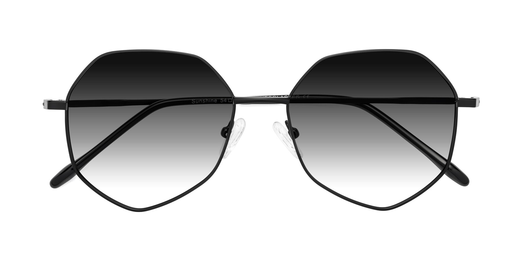Folded Front of Sunshine in Black with Gray Gradient Lenses