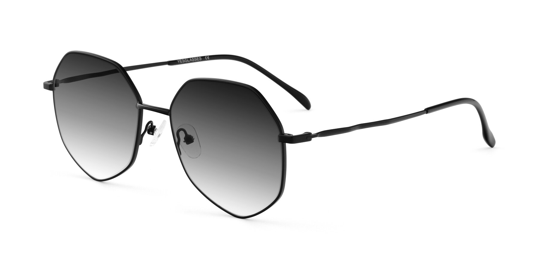 Angle of Sunshine in Black with Gray Gradient Lenses