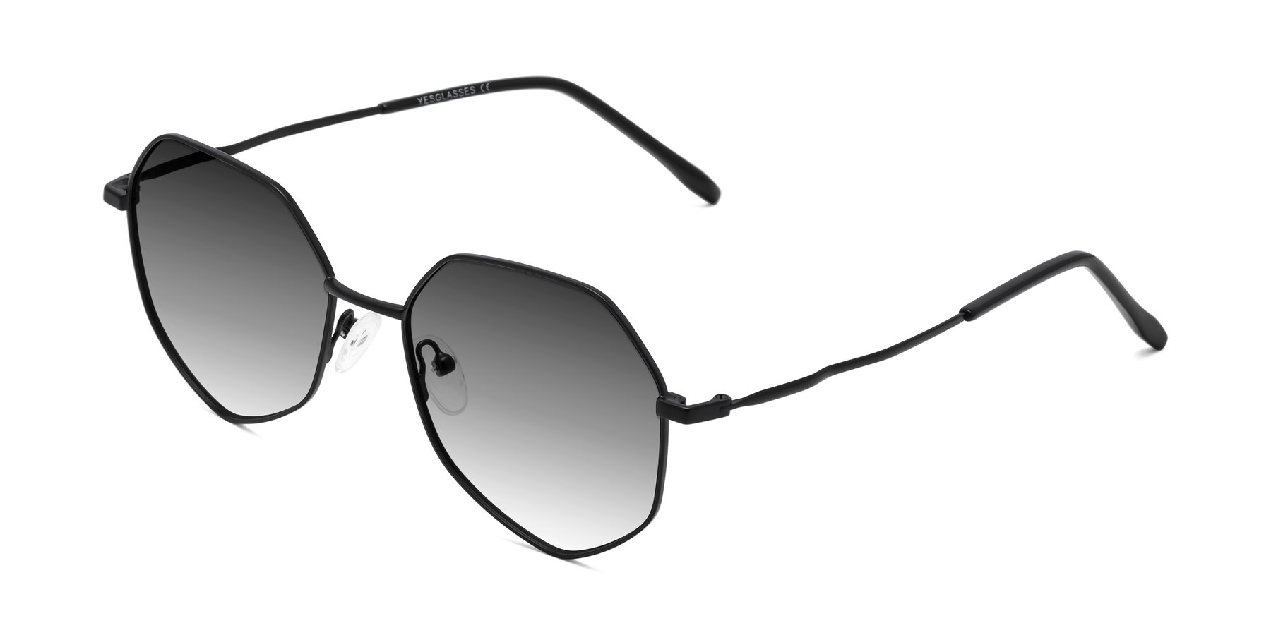 Angle of Sunshine in Black with Gray Gradient Lenses