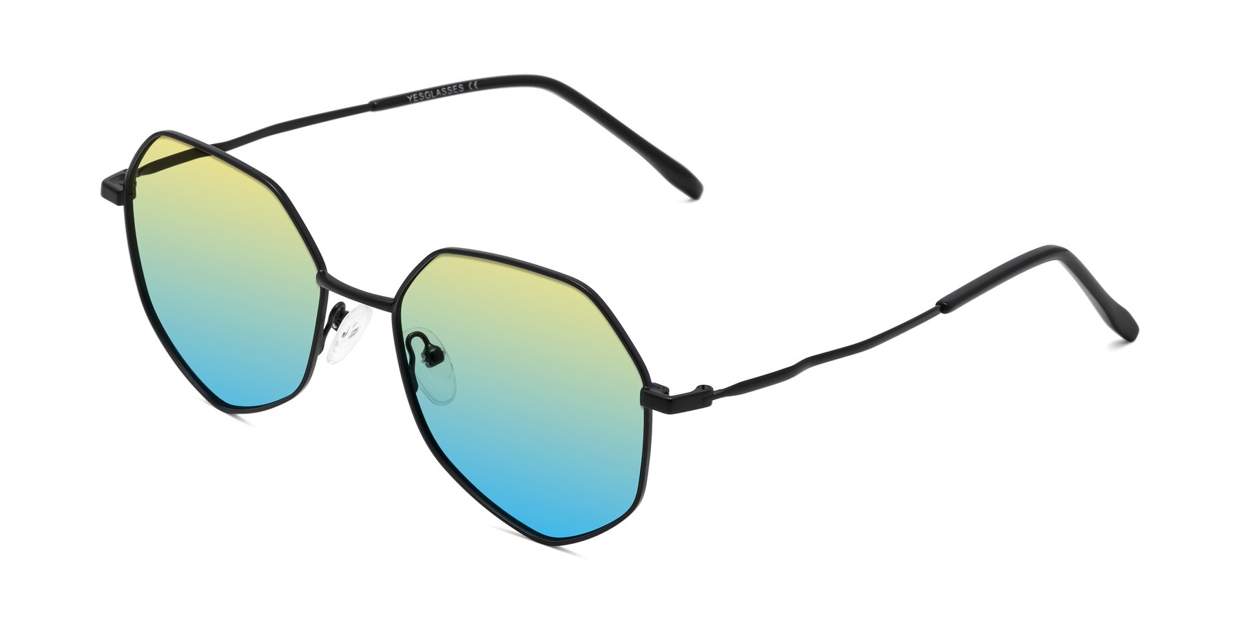 Angle of Sunshine in Black with Yellow / Blue Gradient Lenses