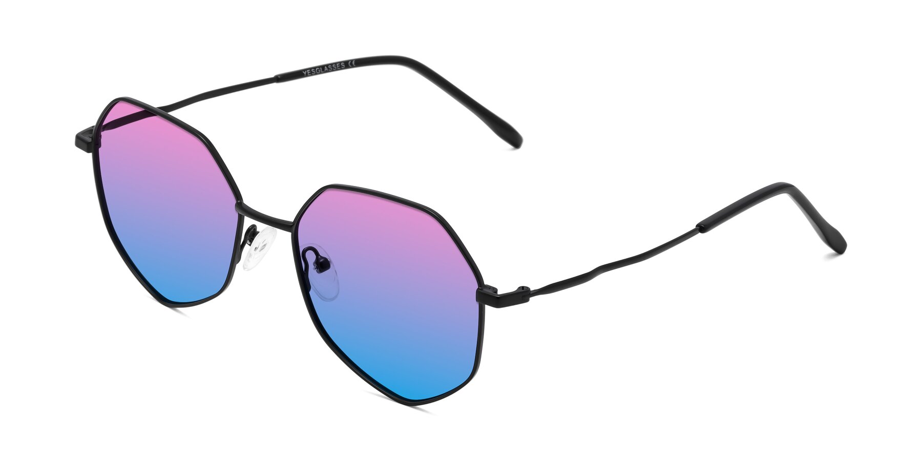 Angle of Sunshine in Black with Pink / Blue Gradient Lenses