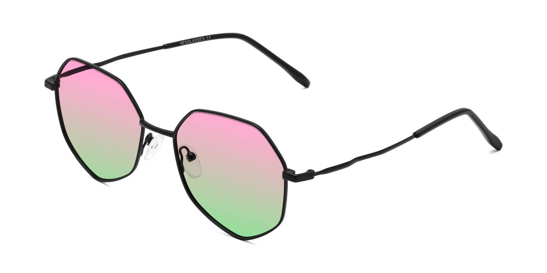 Angle of Sunshine in Black with Pink / Green Gradient Lenses