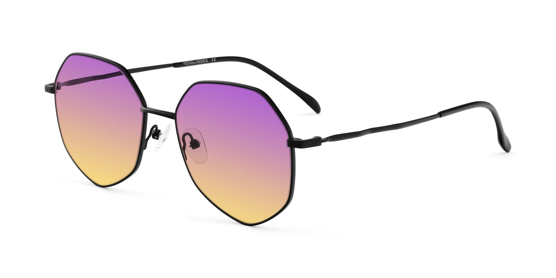 Angle of Sunshine in Black with Purple / Yellow Gradient Lenses
