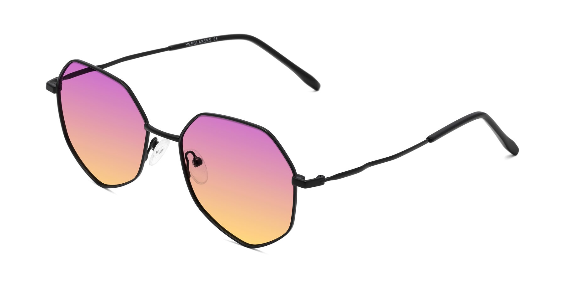 Angle of Sunshine in Black with Purple / Yellow Gradient Lenses
