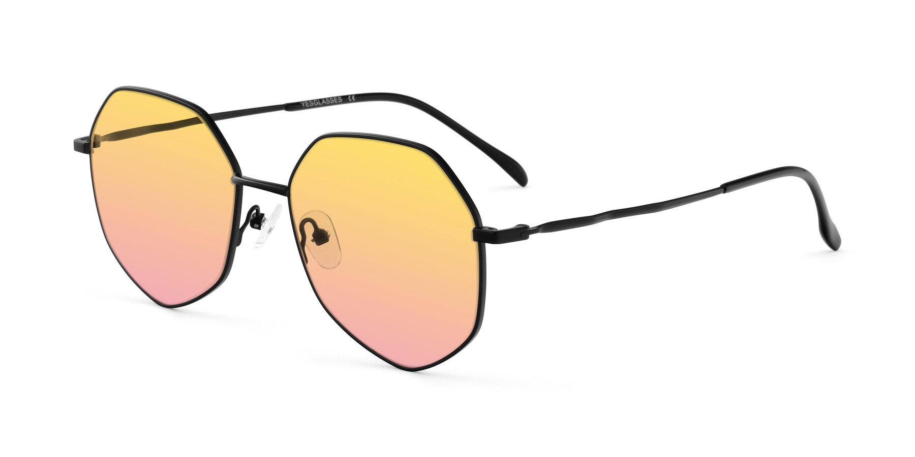 Angle of Sunshine in Black with Yellow / Pink Gradient Lenses