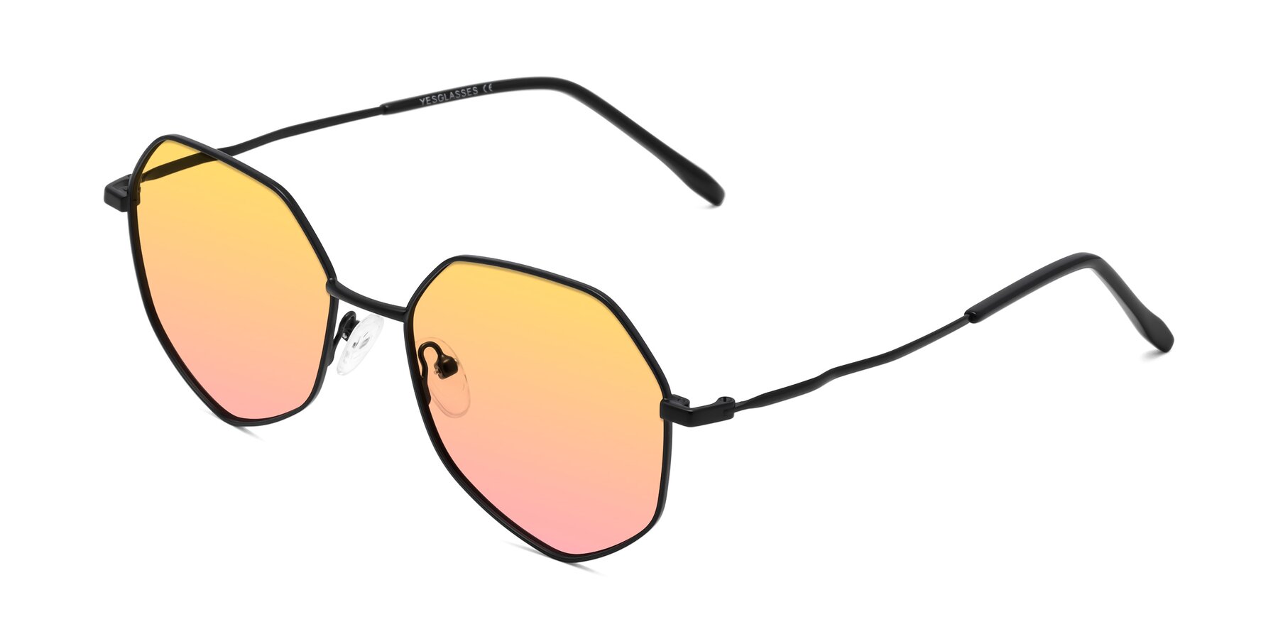 Angle of Sunshine in Black with Yellow / Pink Gradient Lenses