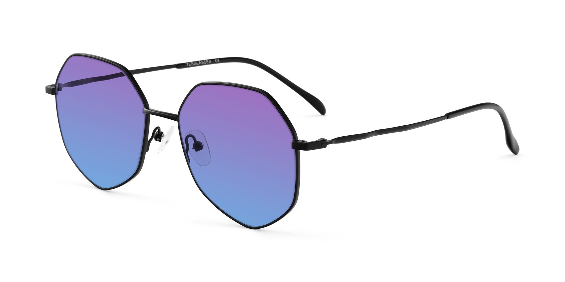 Angle of Sunshine in Black with Purple / Blue Gradient Lenses
