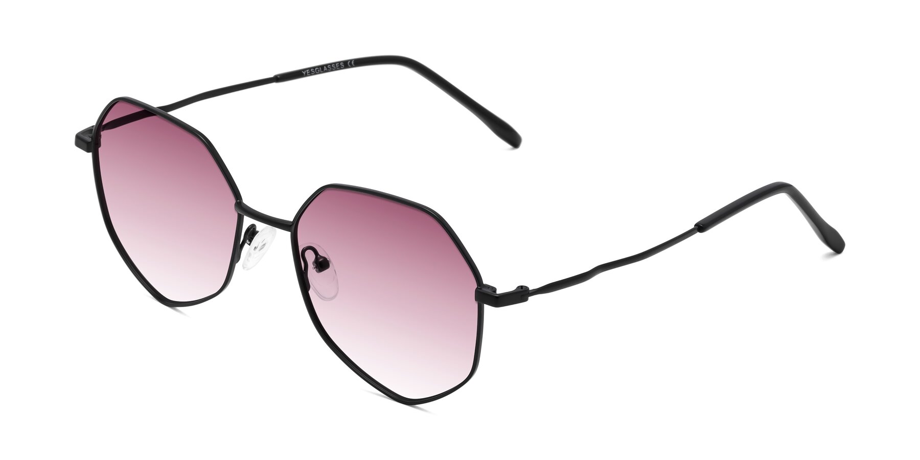 Angle of Sunshine in Black with Wine Gradient Lenses