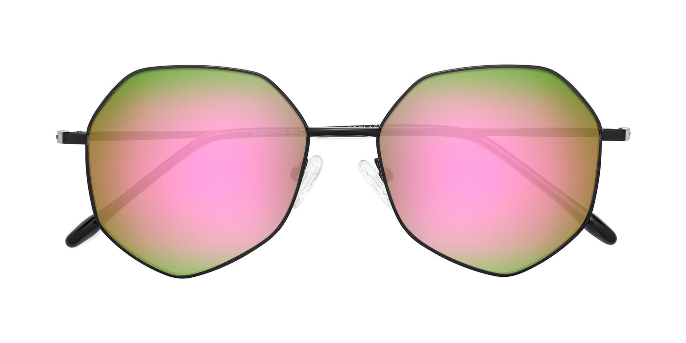 Sunshine - Black Flash Mirrored Sunglasses