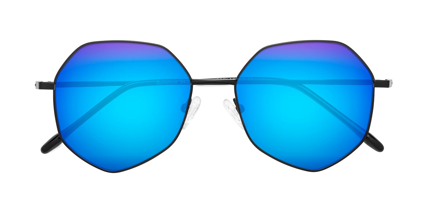 Sunshine - Black Flash Mirrored Sunglasses