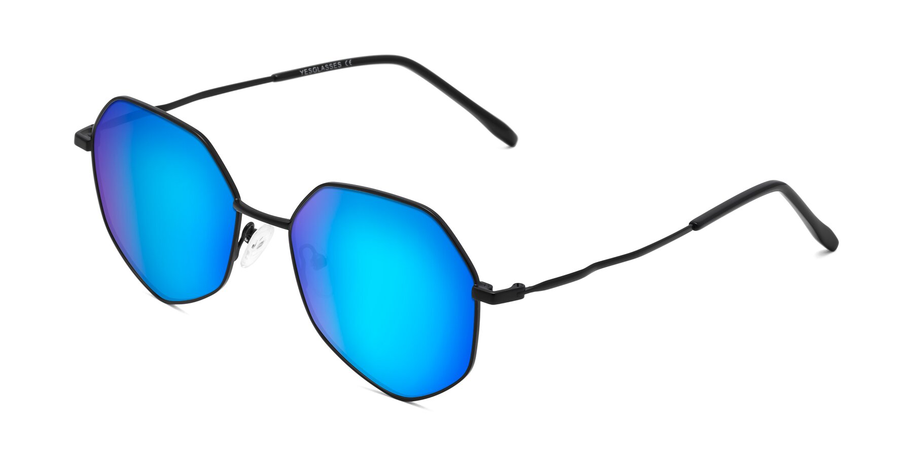 Angle of Sunshine in Black with Blue Mirrored Lenses