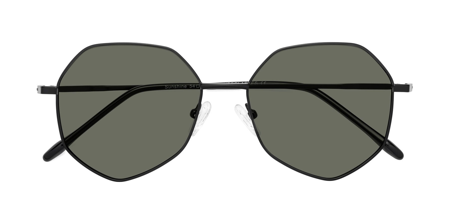 Folded Front of Sunshine in Black with Gray Polarized Lenses