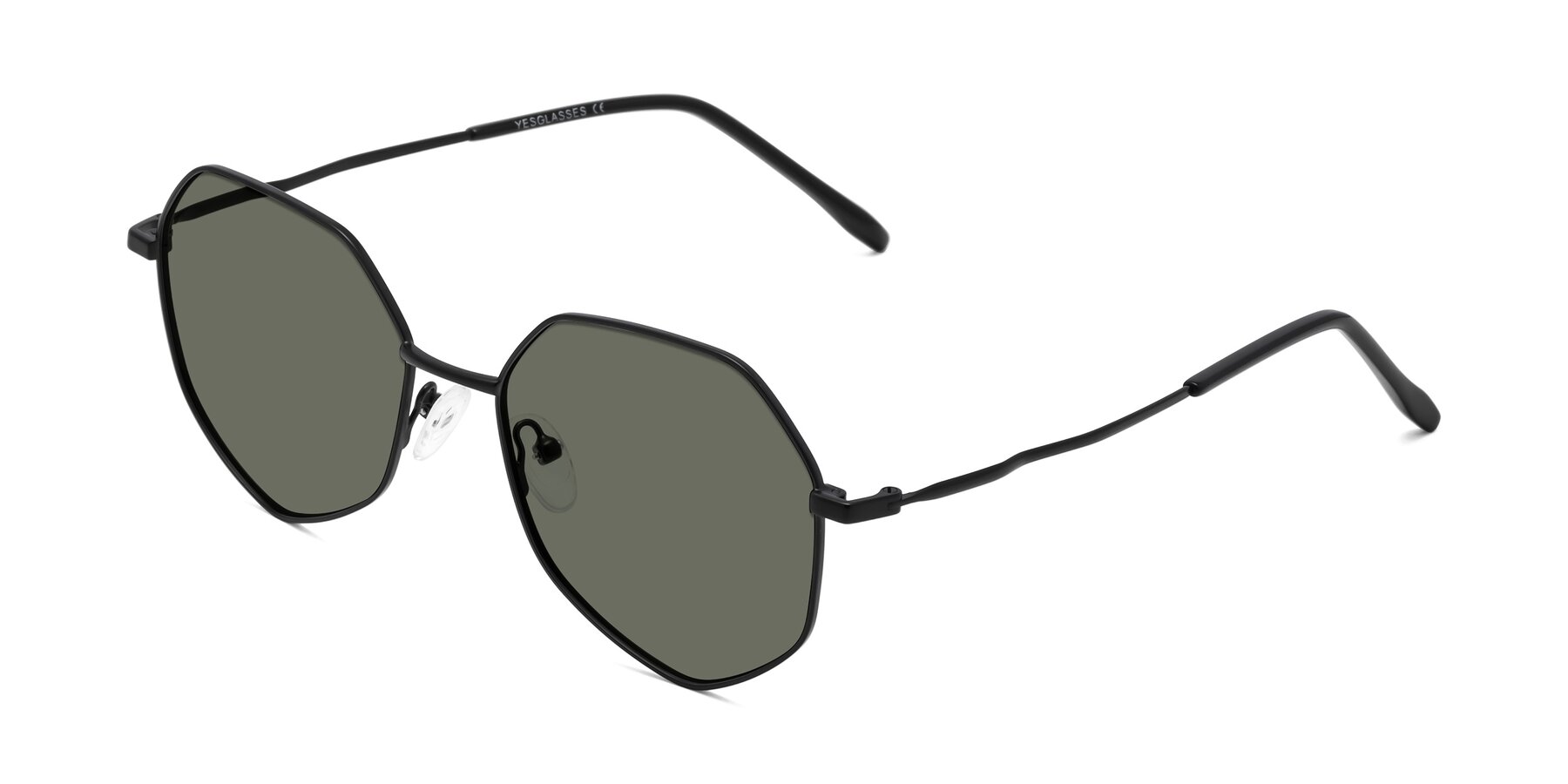 Angle of Sunshine in Black with Gray Polarized Lenses