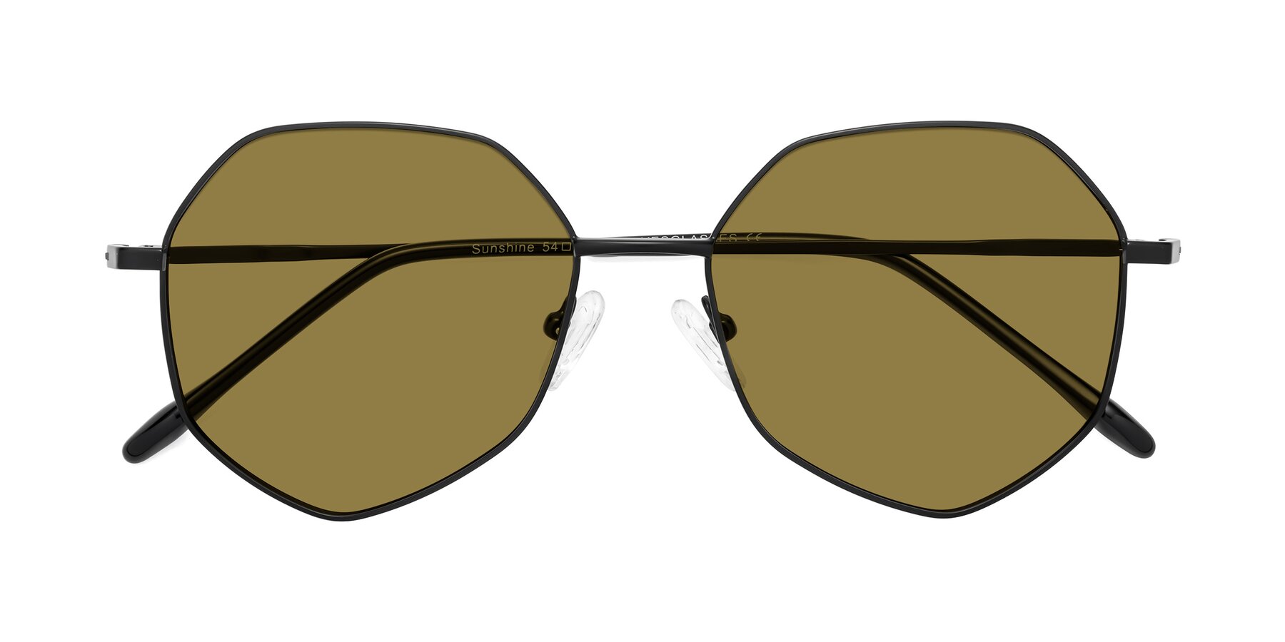 Folded Front of Sunshine in Black with Brown Polarized Lenses