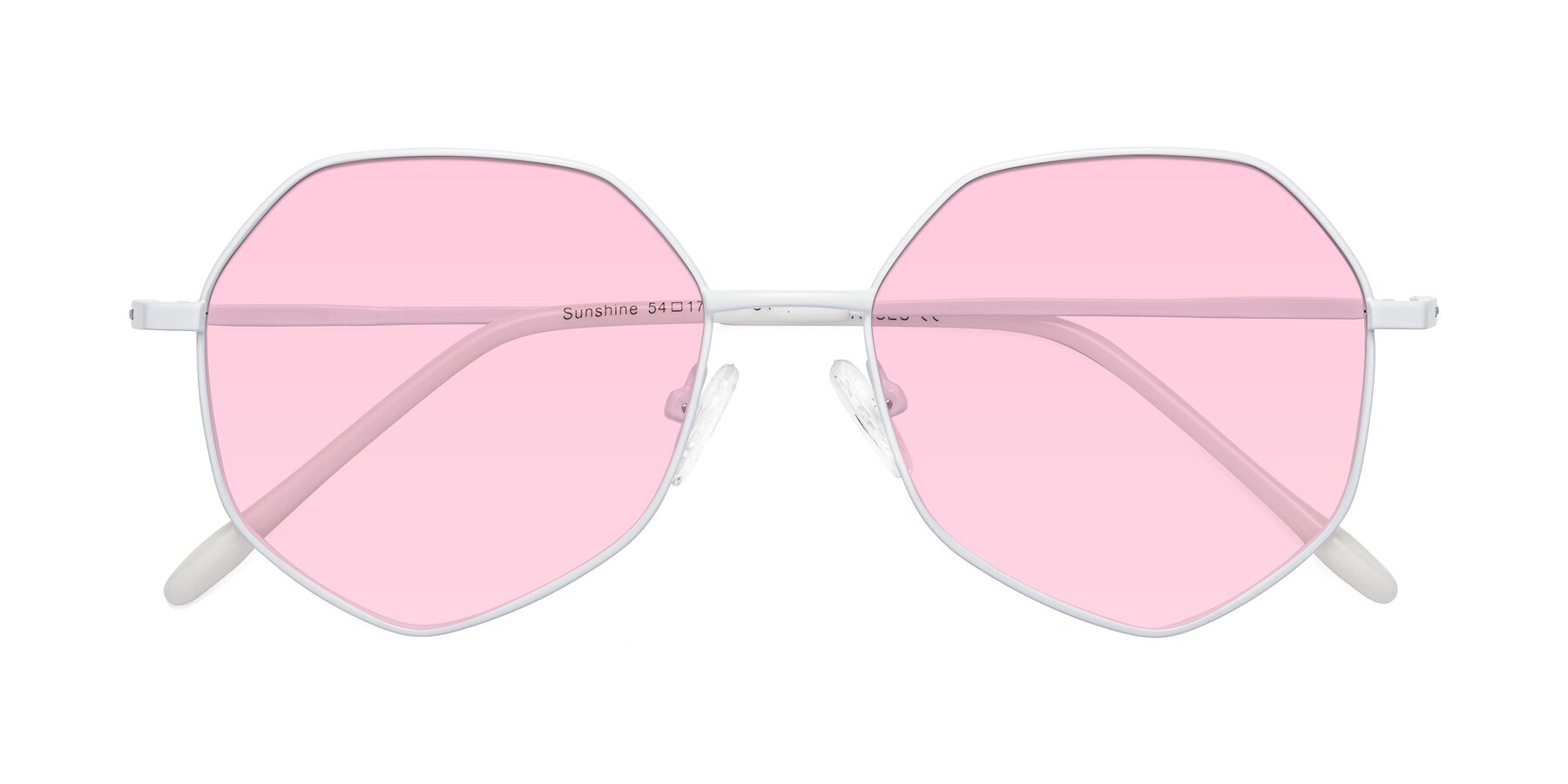 Folded Front of Sunshine in Milk with Light Pink Tinted Lenses