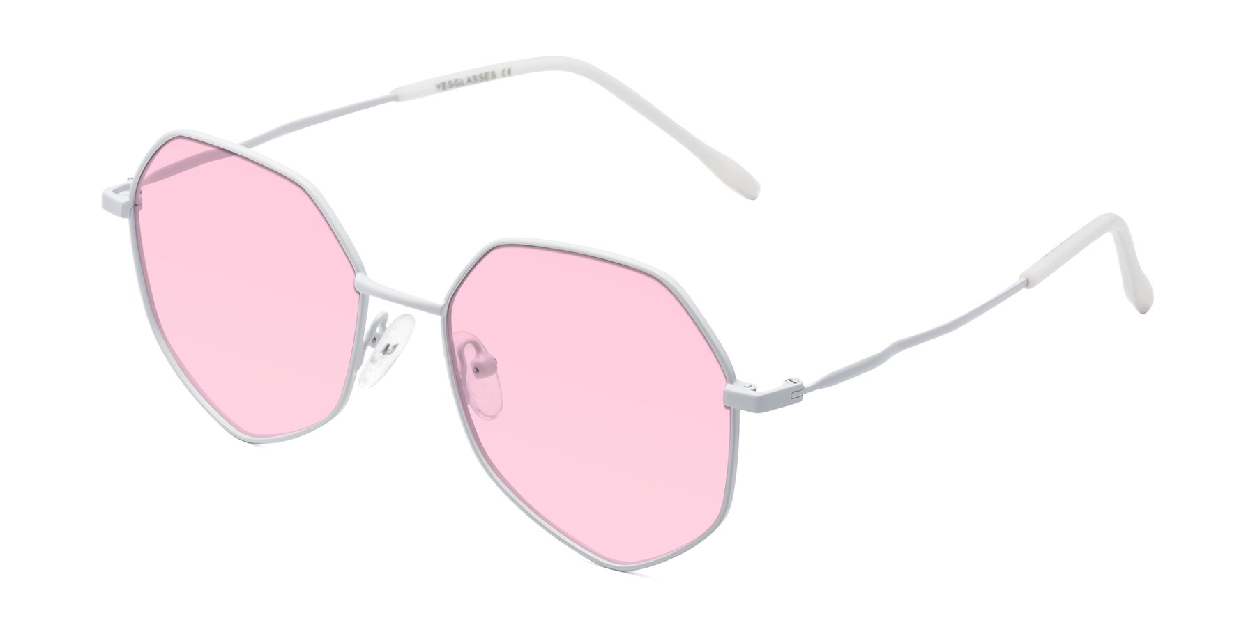 Angle of Sunshine in Milk with Light Pink Tinted Lenses