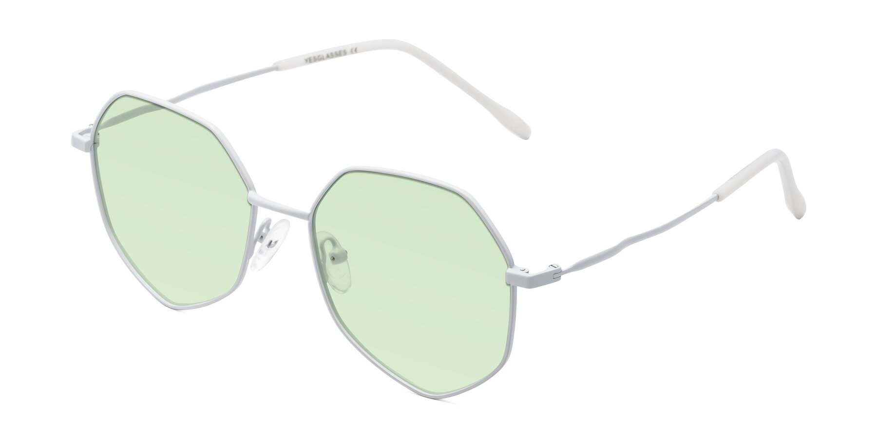 Angle of Sunshine in Milk with Light Green Tinted Lenses