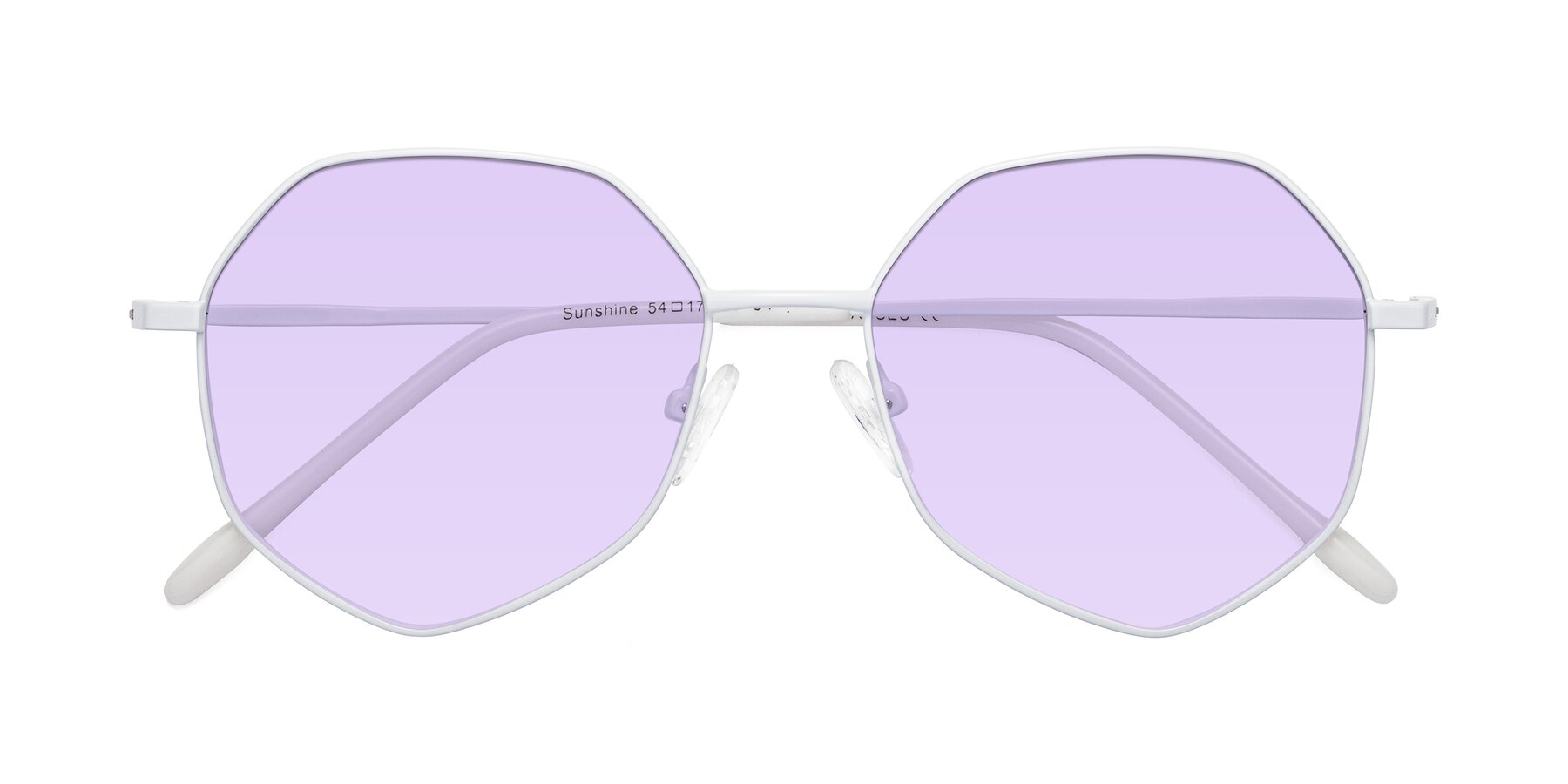 Folded Front of Sunshine in Milk with Light Purple Tinted Lenses