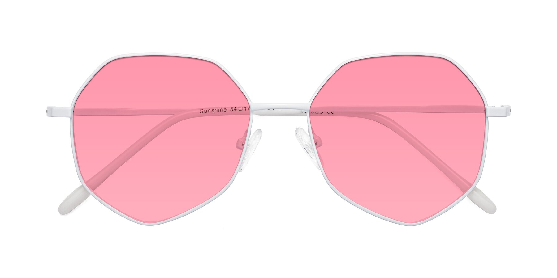 Folded Front of Sunshine in Milk with Pink Tinted Lenses