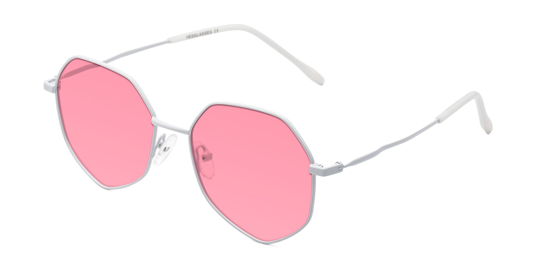 Angle of Sunshine in Milk with Pink Tinted Lenses