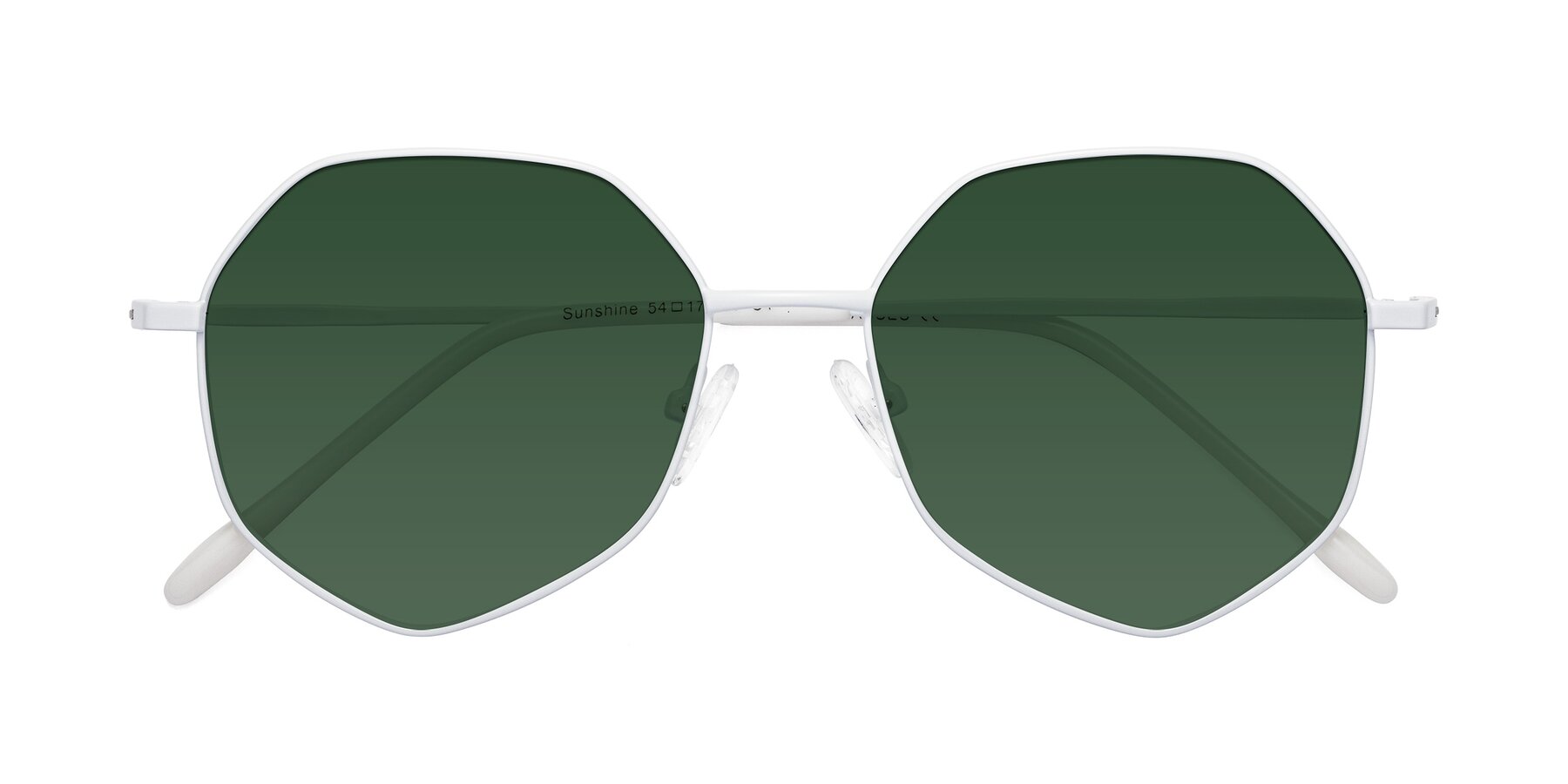 Folded Front of Sunshine in Milk with Green Tinted Lenses