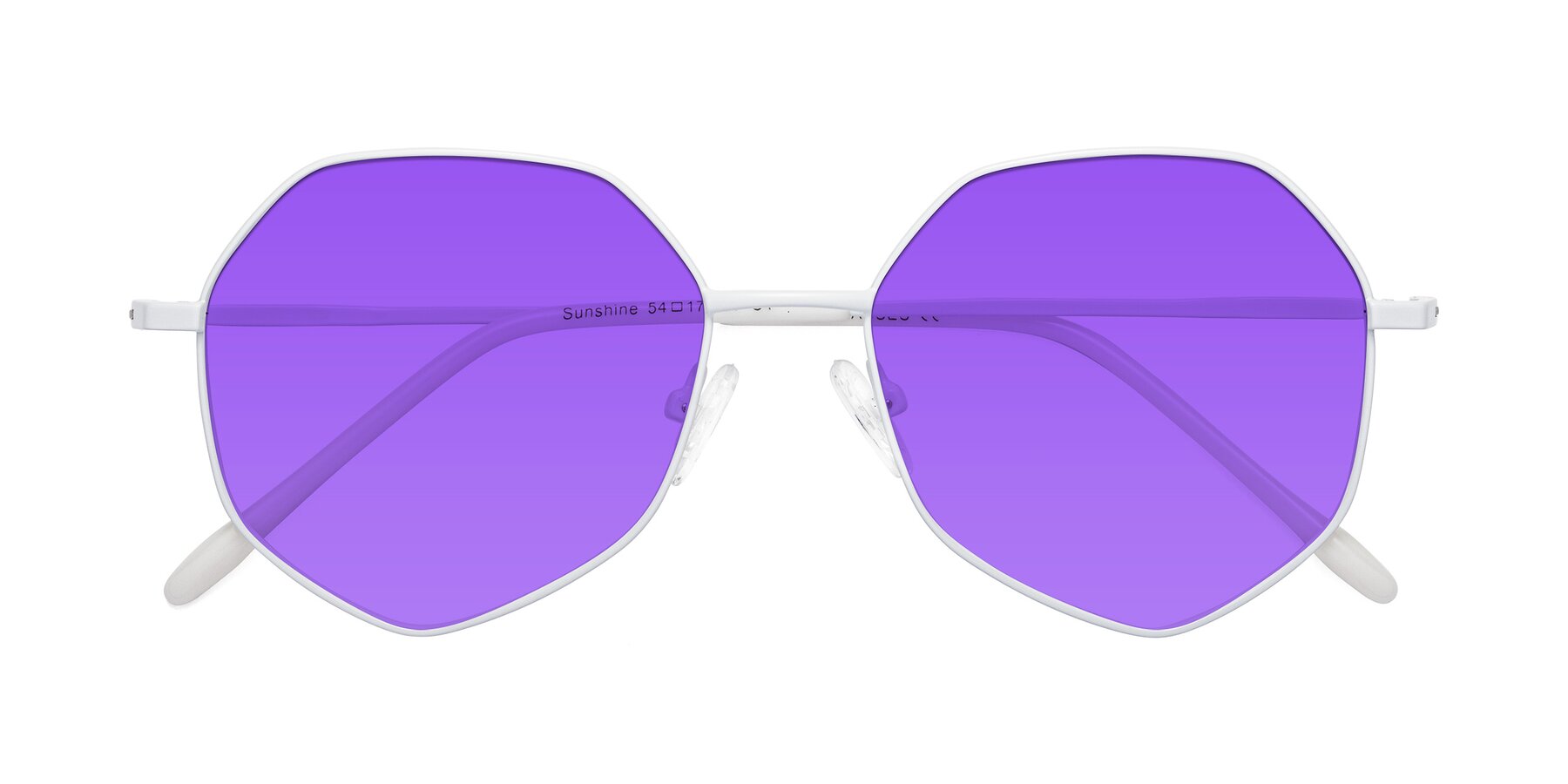 Folded Front of Sunshine in Milk with Purple Tinted Lenses
