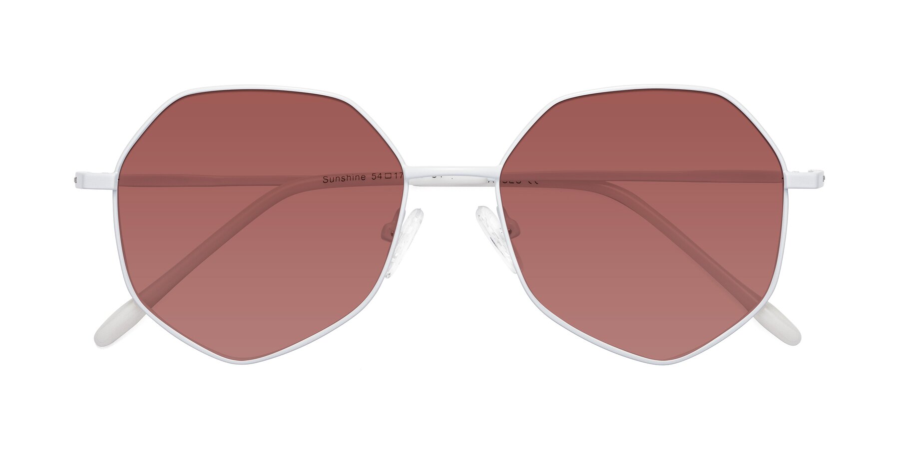 Folded Front of Sunshine in Milk with Garnet Tinted Lenses