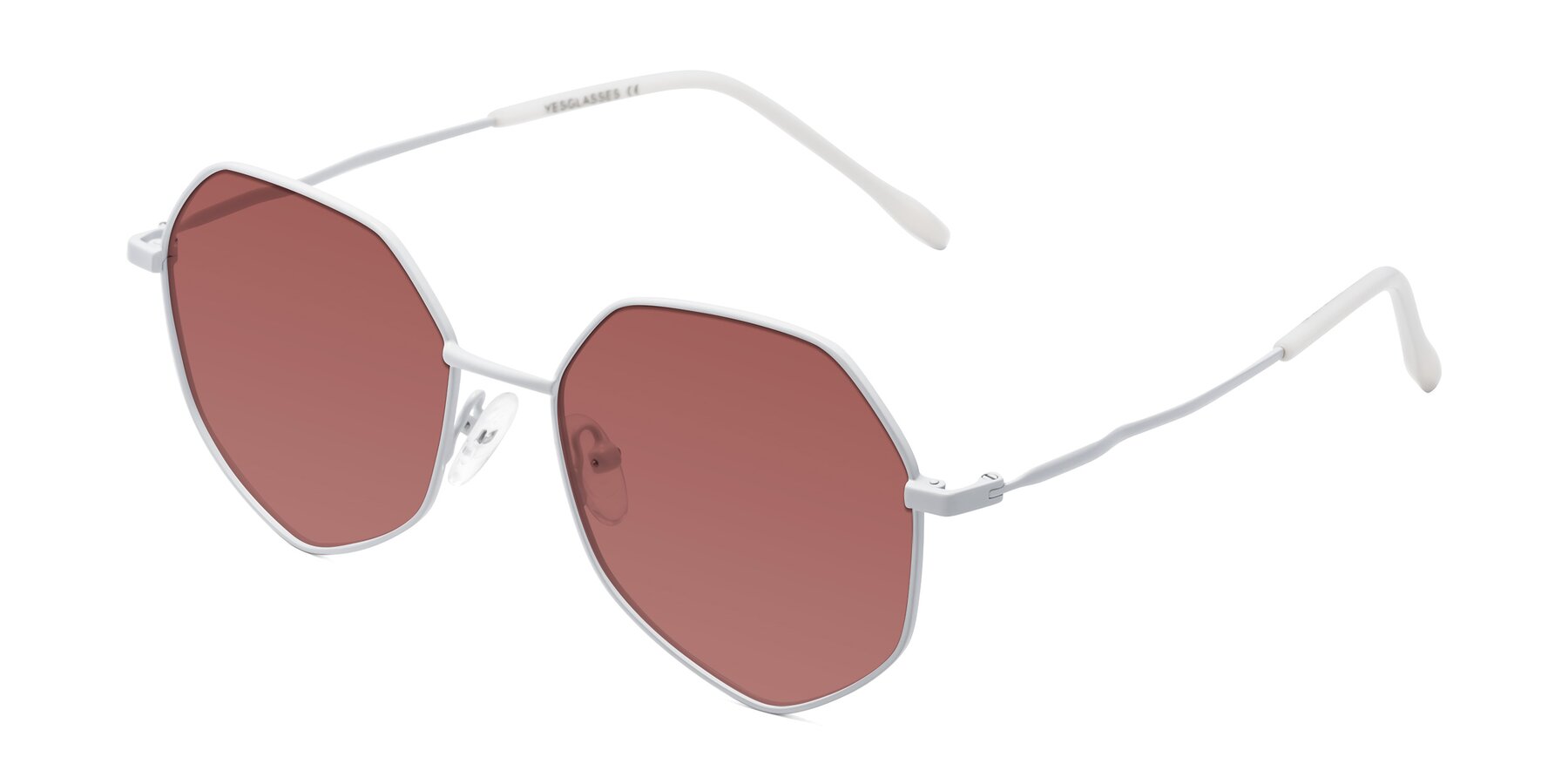 Angle of Sunshine in Milk with Garnet Tinted Lenses