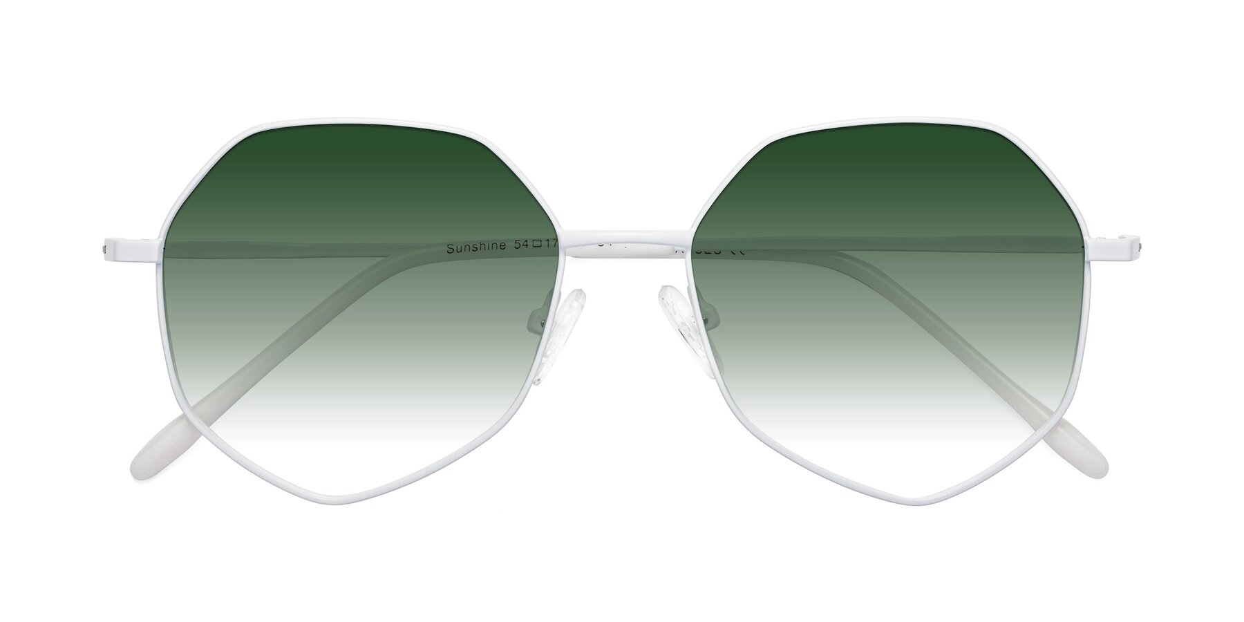 Folded Front of Sunshine in Milk with Green Gradient Lenses