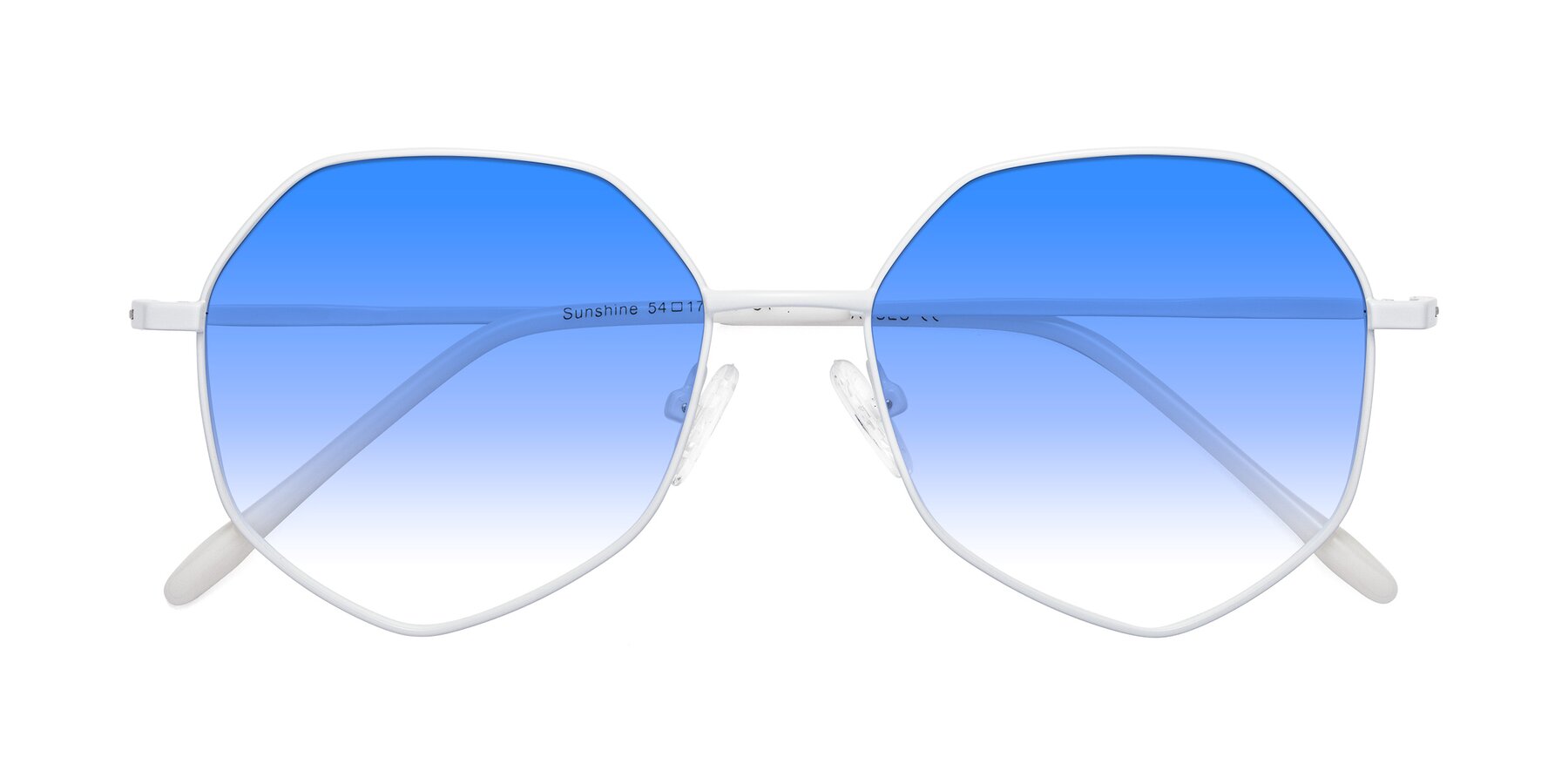 Folded Front of Sunshine in Milk with Blue Gradient Lenses