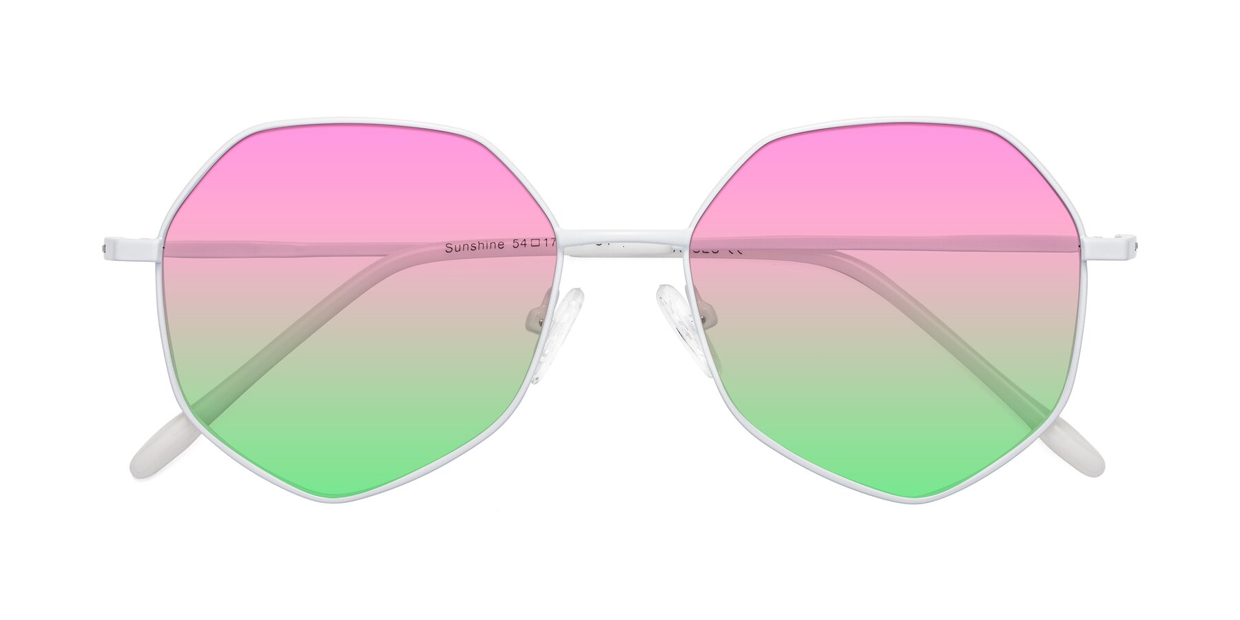 Folded Front of Sunshine in Milk with Pink / Green Gradient Lenses