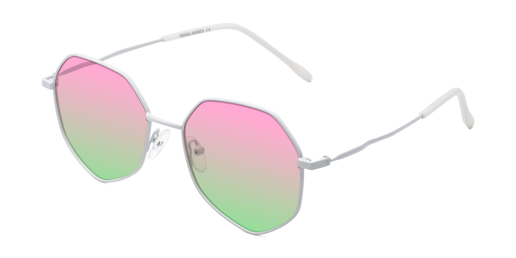 Angle of Sunshine in Milk with Pink / Green Gradient Lenses