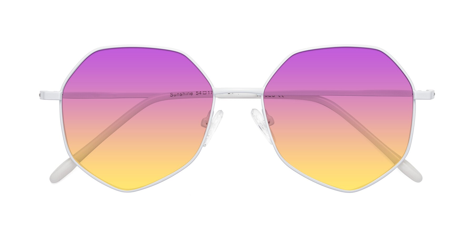 Folded Front of Sunshine in Milk with Purple / Yellow Gradient Lenses