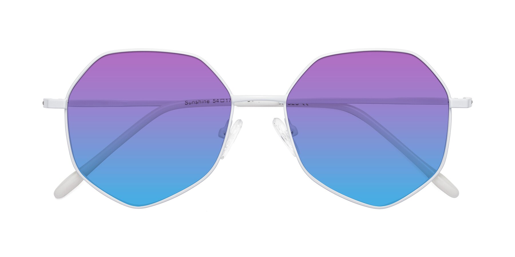 Folded Front of Sunshine in Milk with Purple / Blue Gradient Lenses