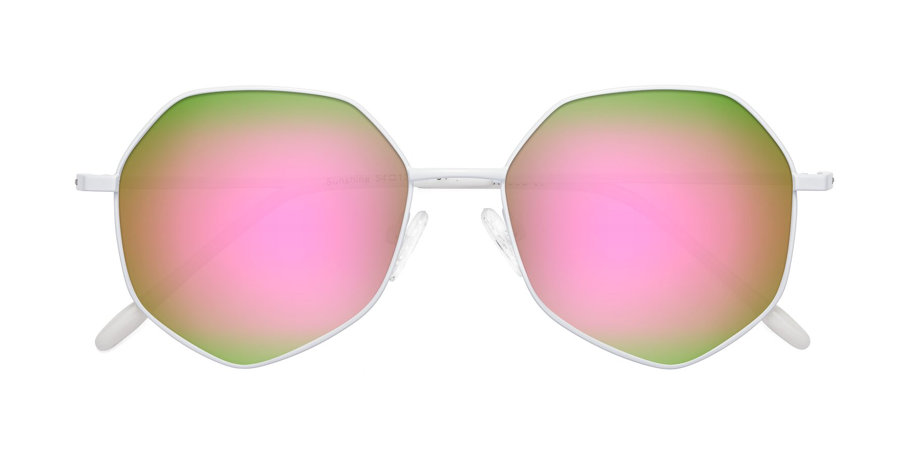 Folded Front of Sunshine in Milk with Pink Mirrored Lenses