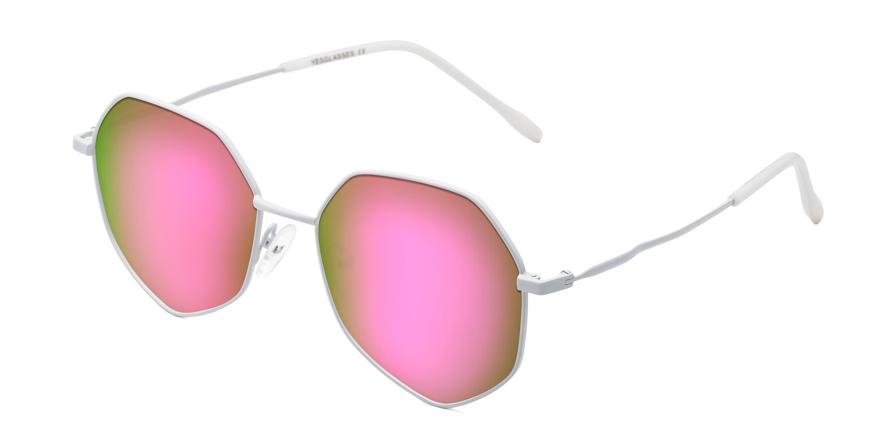 Angle of Sunshine in Milk with Pink Mirrored Lenses