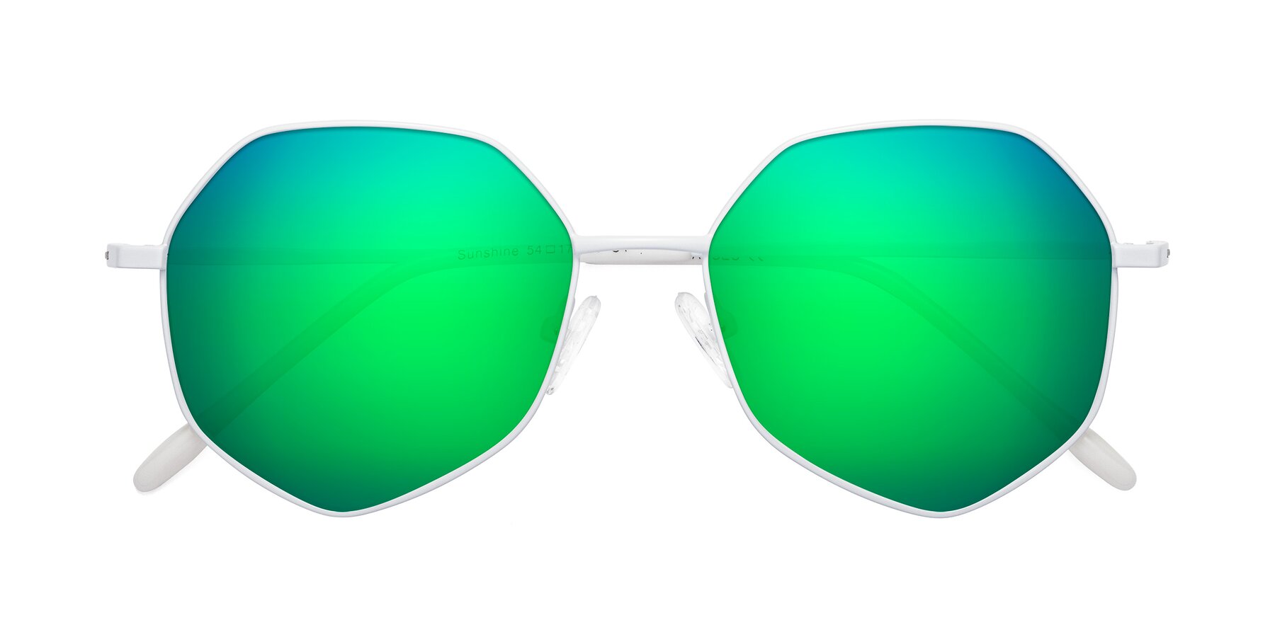 Folded Front of Sunshine in Milk with Green Mirrored Lenses