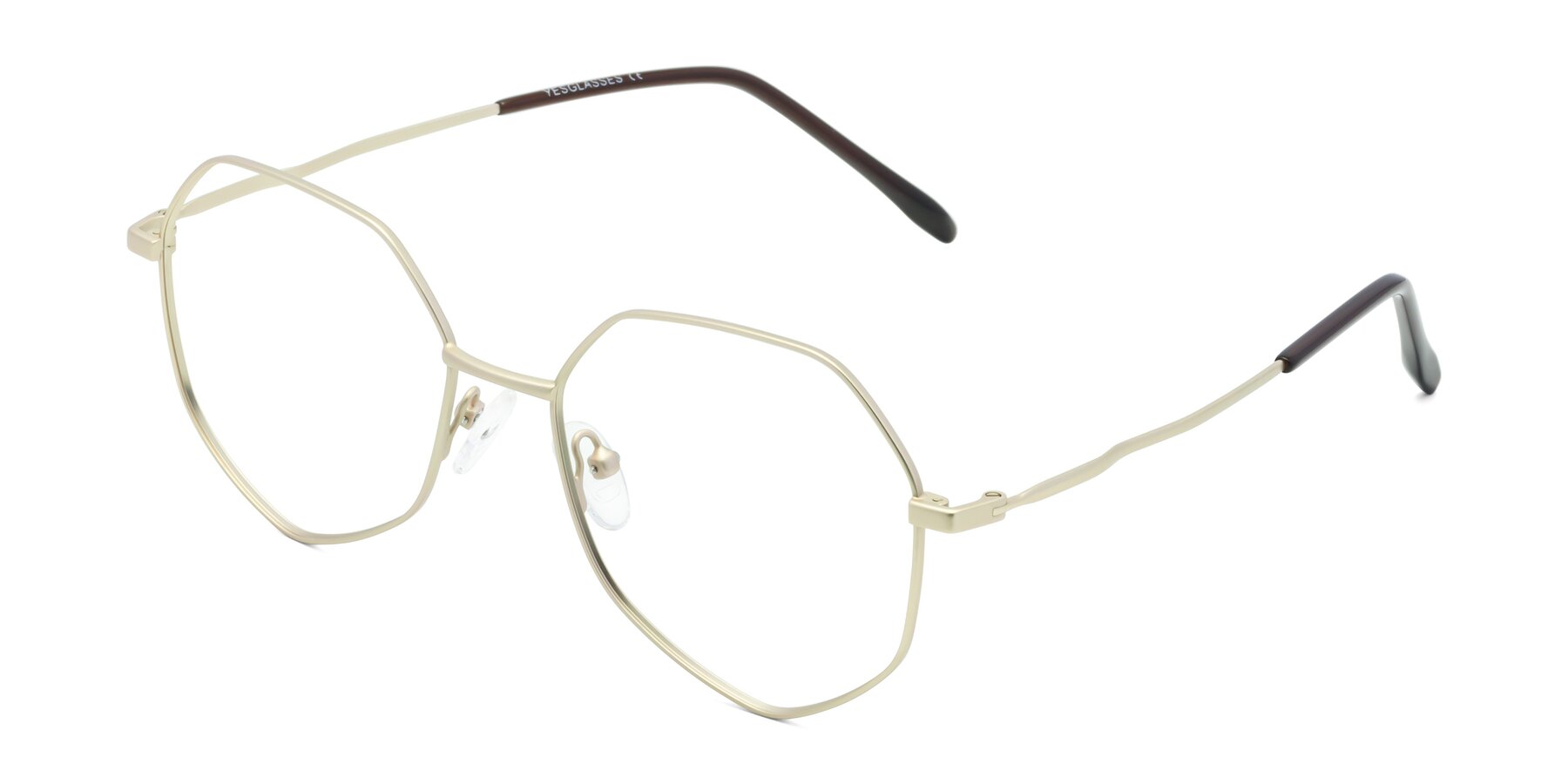 Angle of Sunshine in Light Gold with Clear Reading Eyeglass Lenses