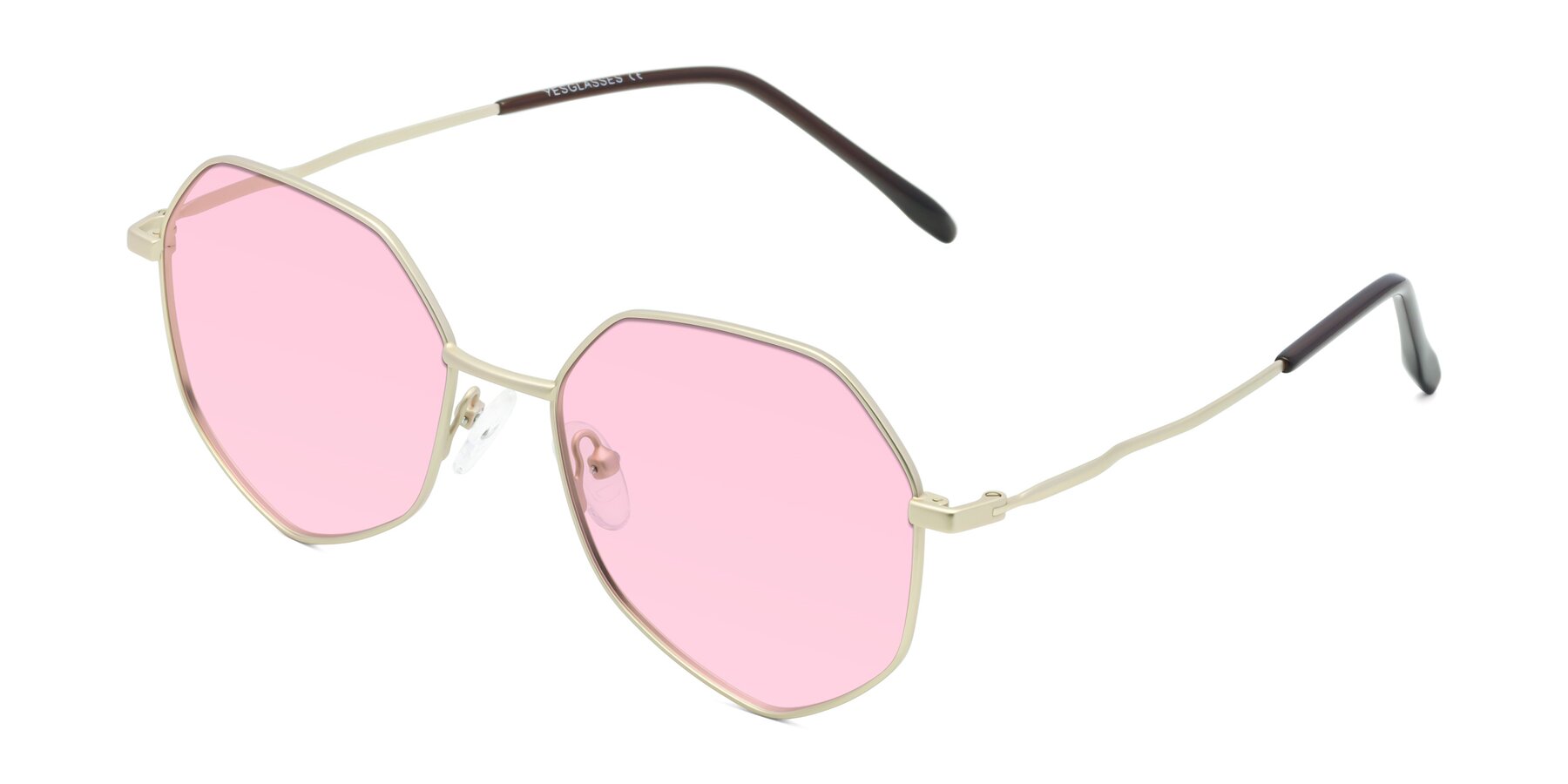 Angle of Sunshine in Light Gold with Light Pink Tinted Lenses